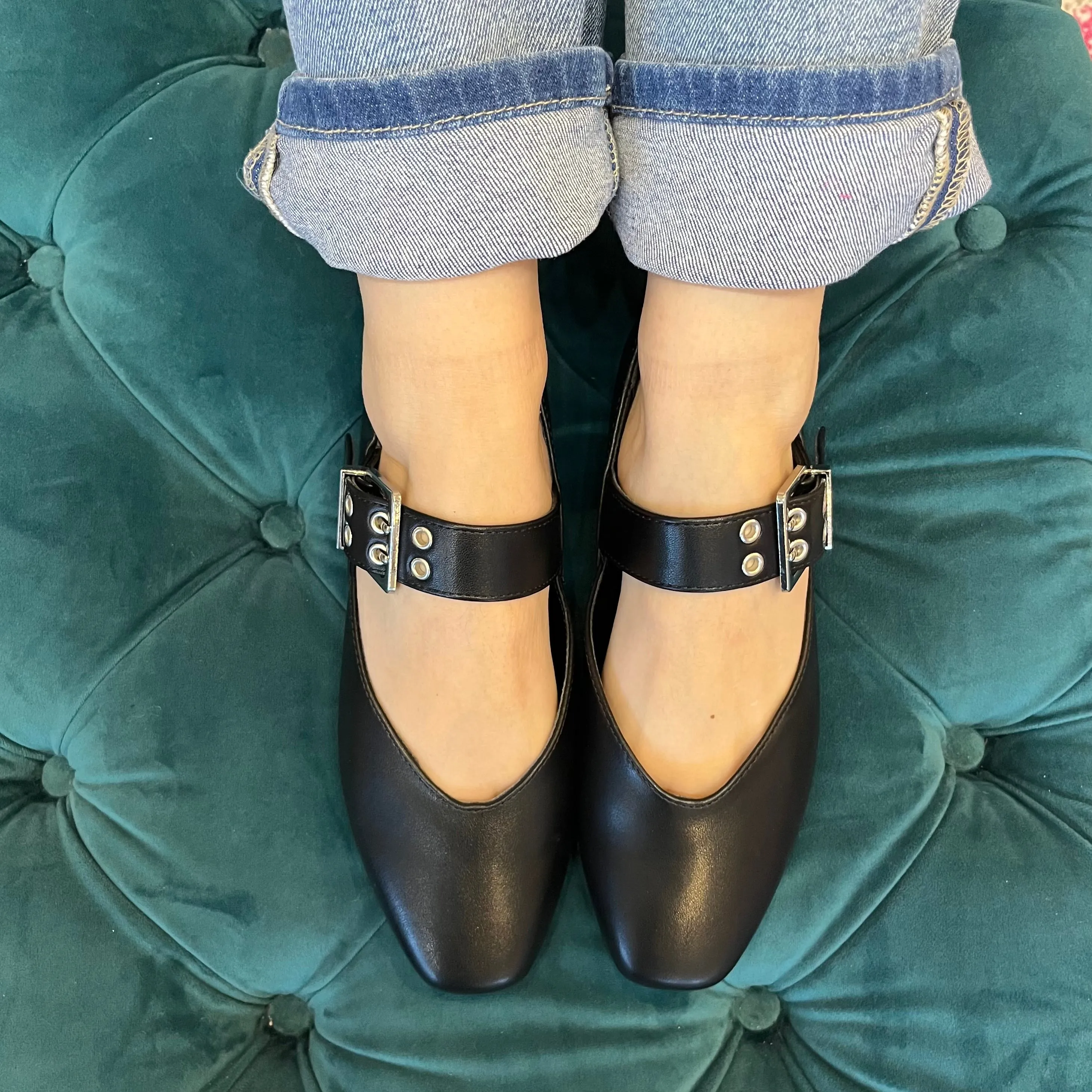 Blissful Steps Mary Jane Square Toe Ballet Flats