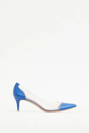 Blue Leather & PVC Plexi 55 Pump