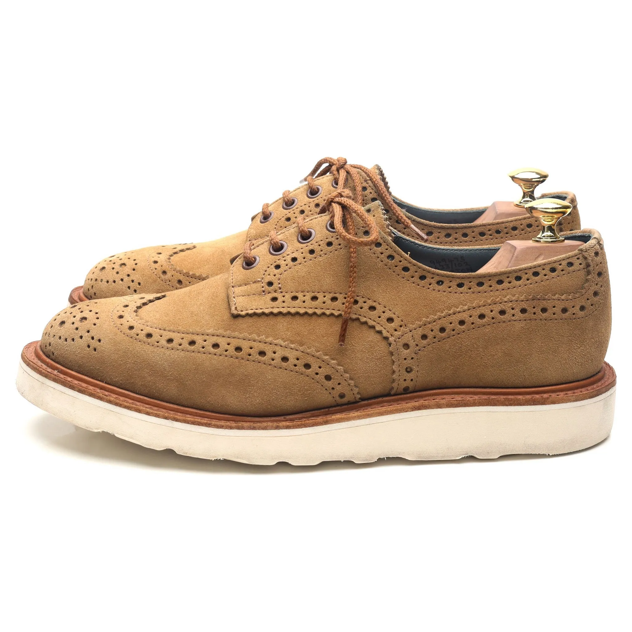 'Bourton' Sand Brown Suede Derby Brogues UK 8