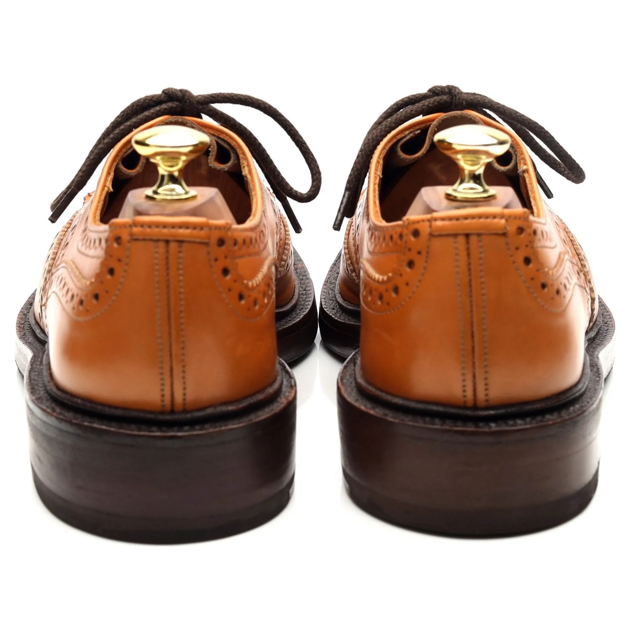 'Bourton' Tan Brown Leather Country Derby Brogues UK 7