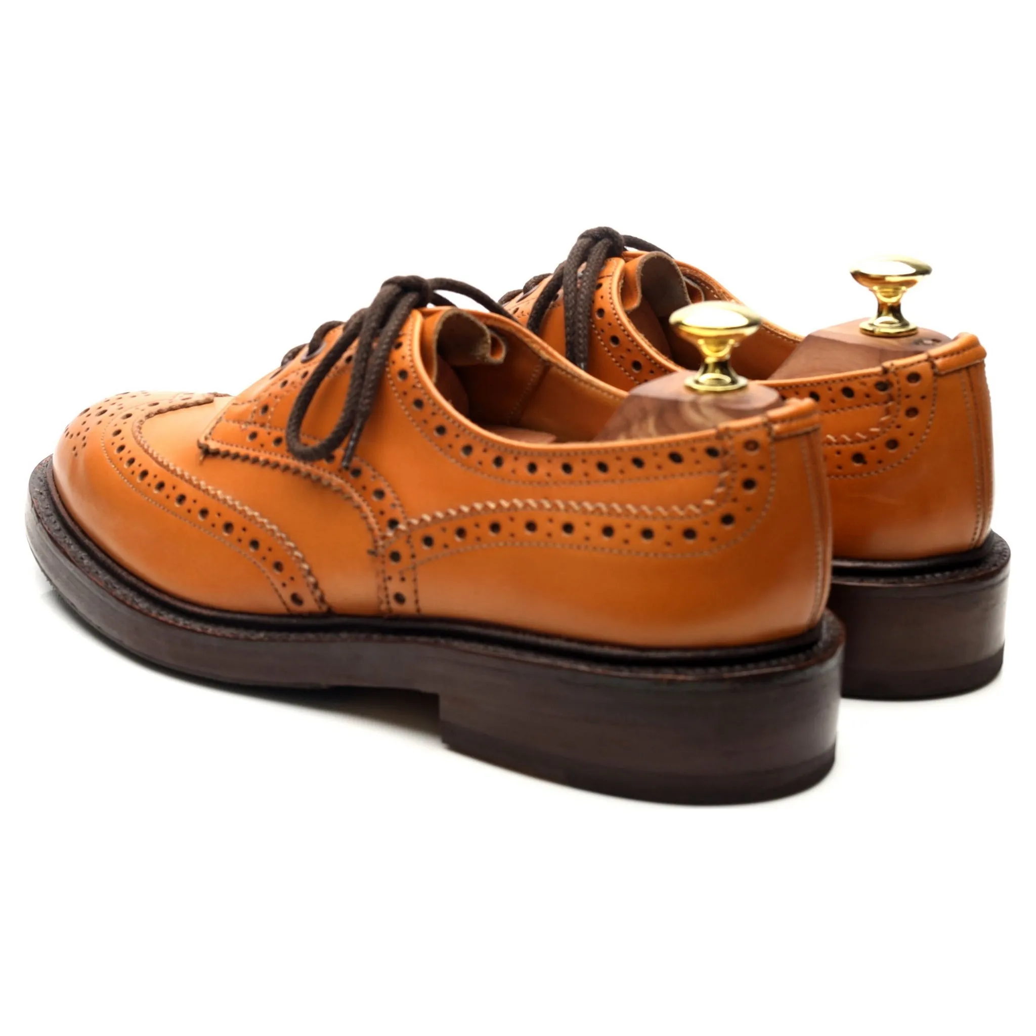 'Bourton' Tan Brown Leather Country Derby Brogues UK 7