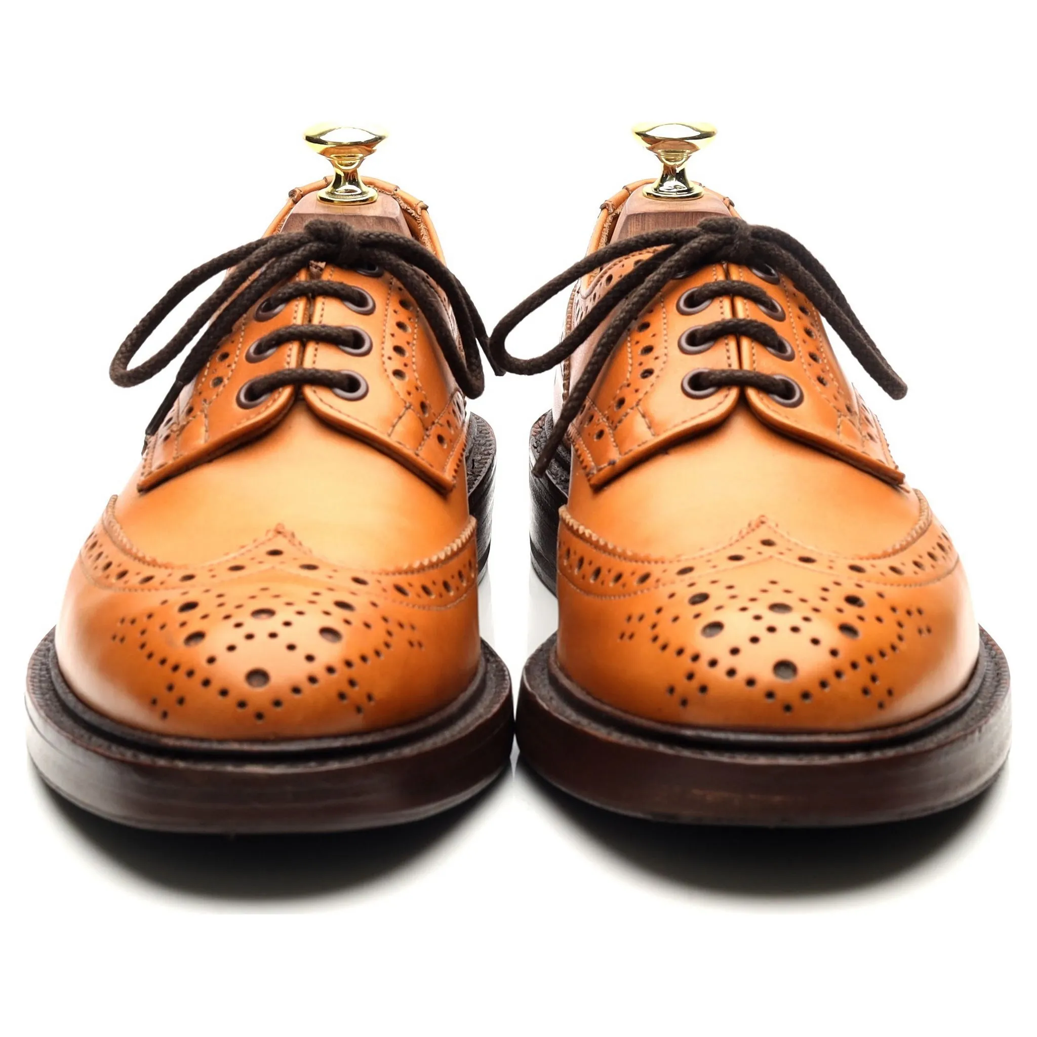 'Bourton' Tan Brown Leather Country Derby Brogues UK 7