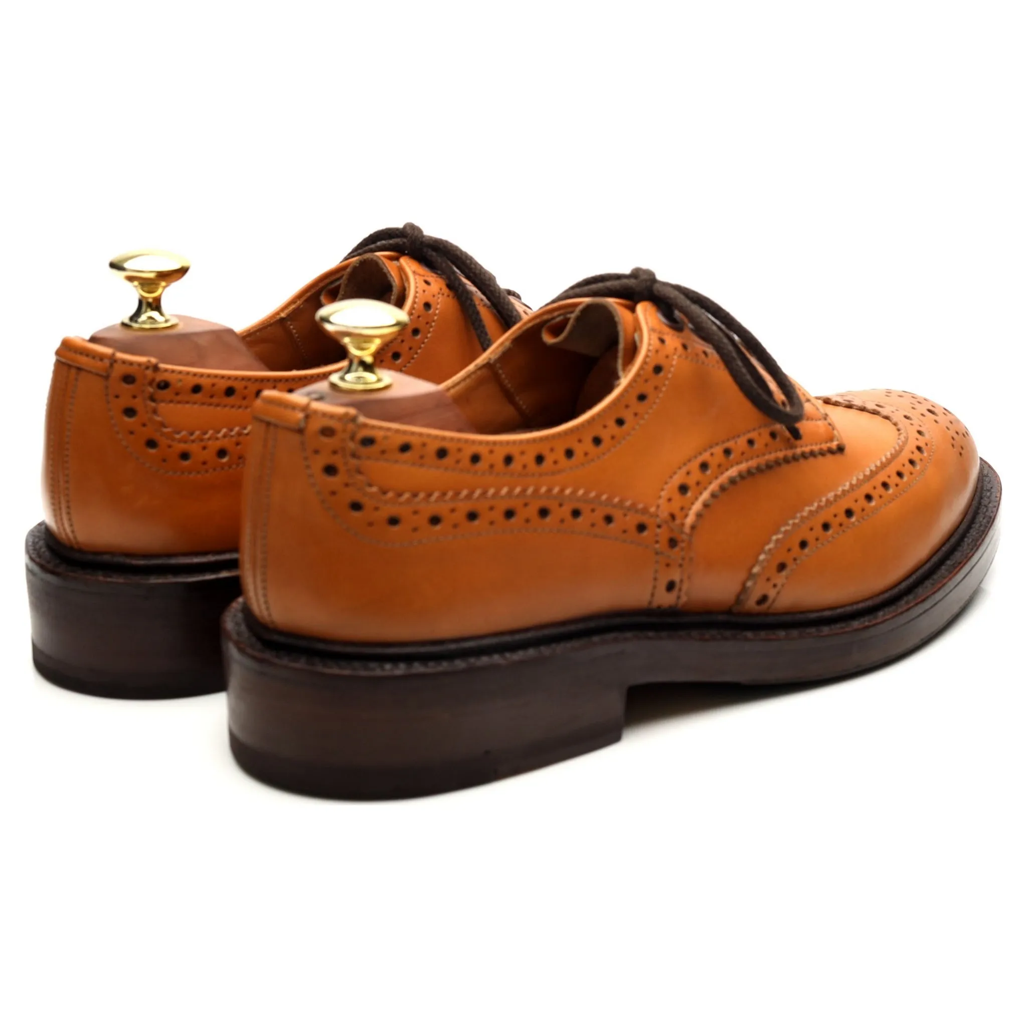 'Bourton' Tan Brown Leather Country Derby Brogues UK 7