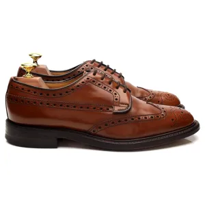 'Braemar' Tan Brown Leather Derby Brogues UK 7.5 EE