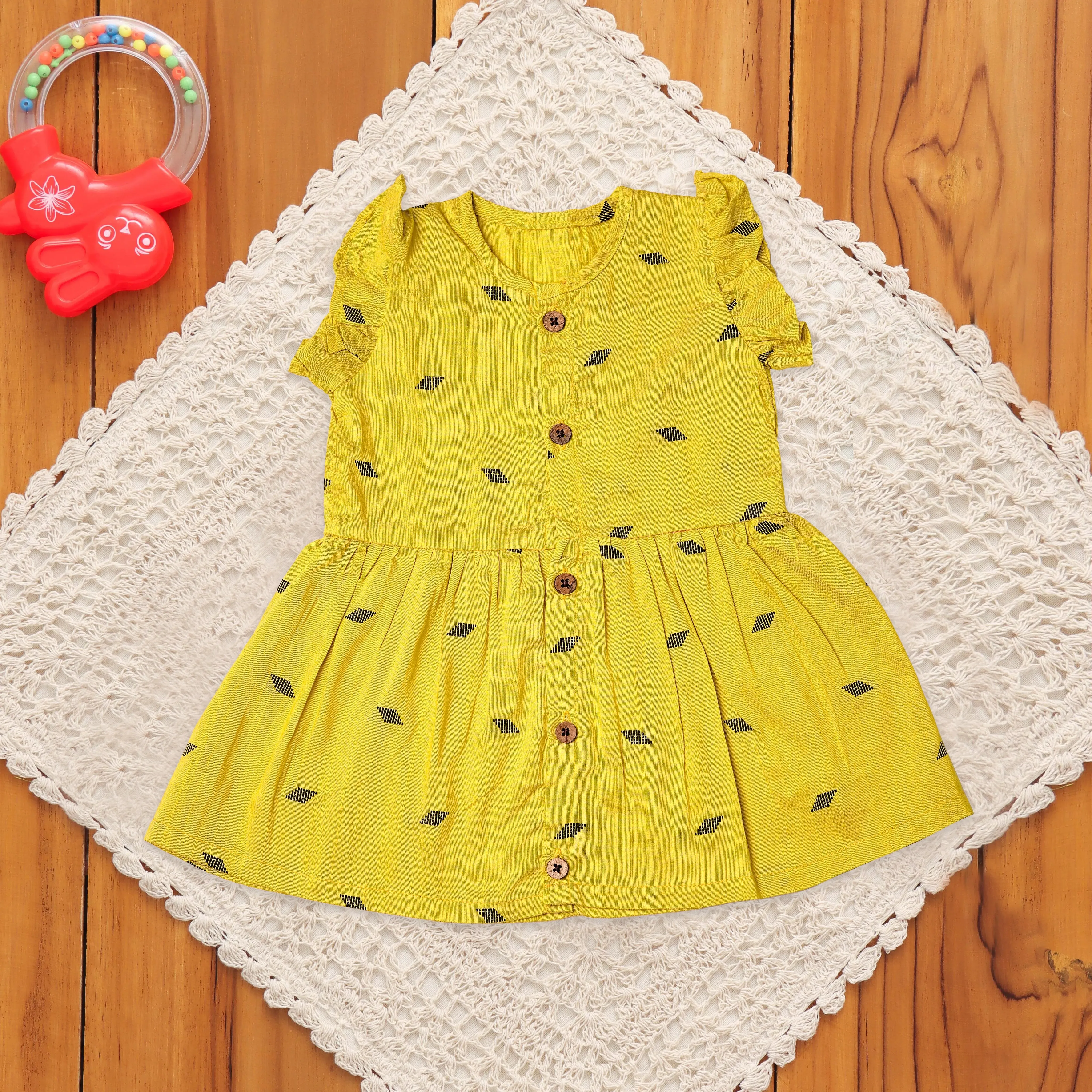 Bright Yellow Girl’s Frock - Perfect for Casual Outings