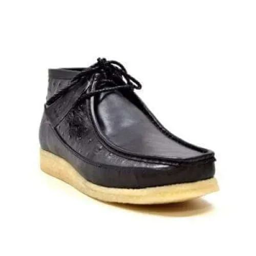 British Walkers Walker 100 Wallabee Boots Men's Black Ostrich Leather