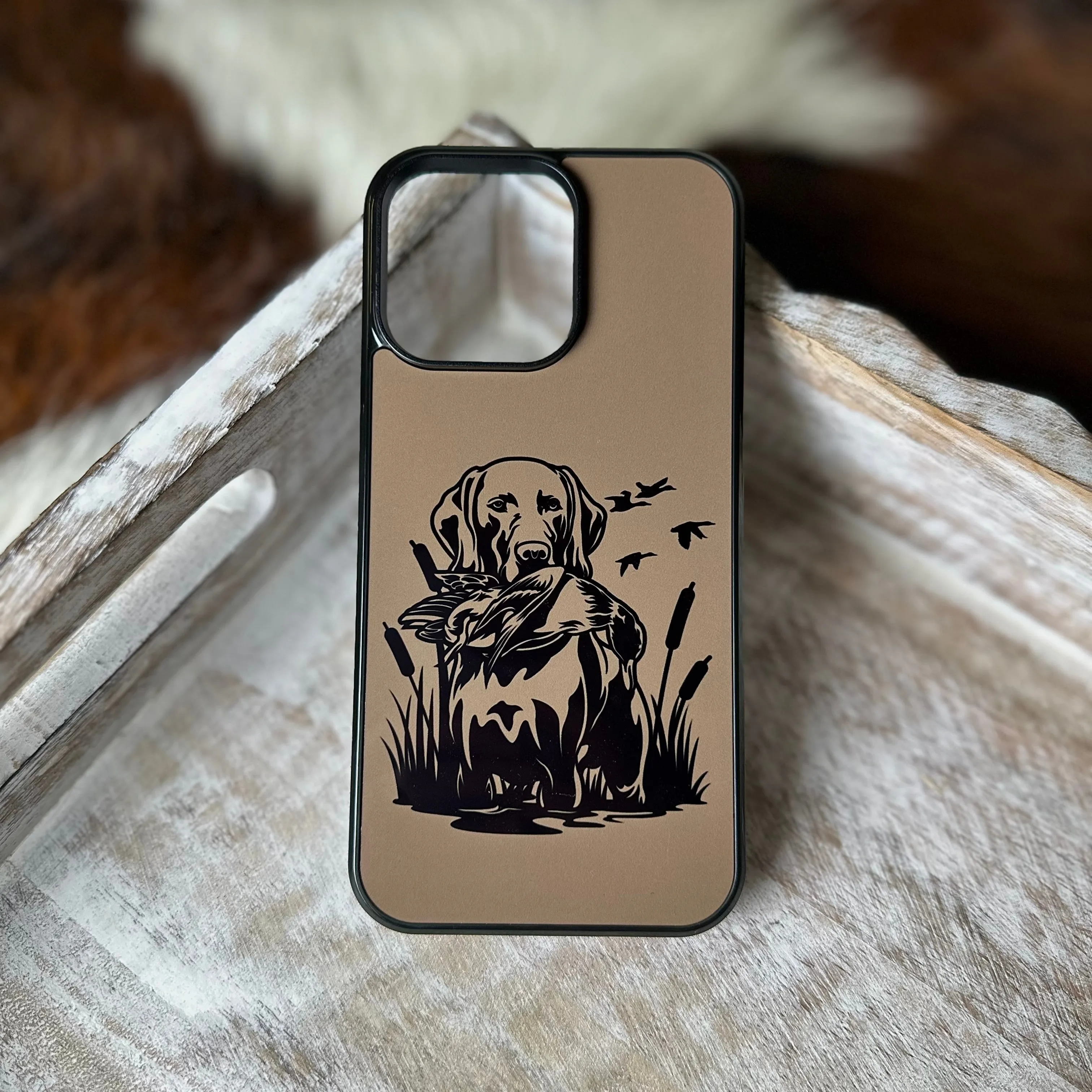 Brown lab duck hunting dog phone case for iPhone and Samsung