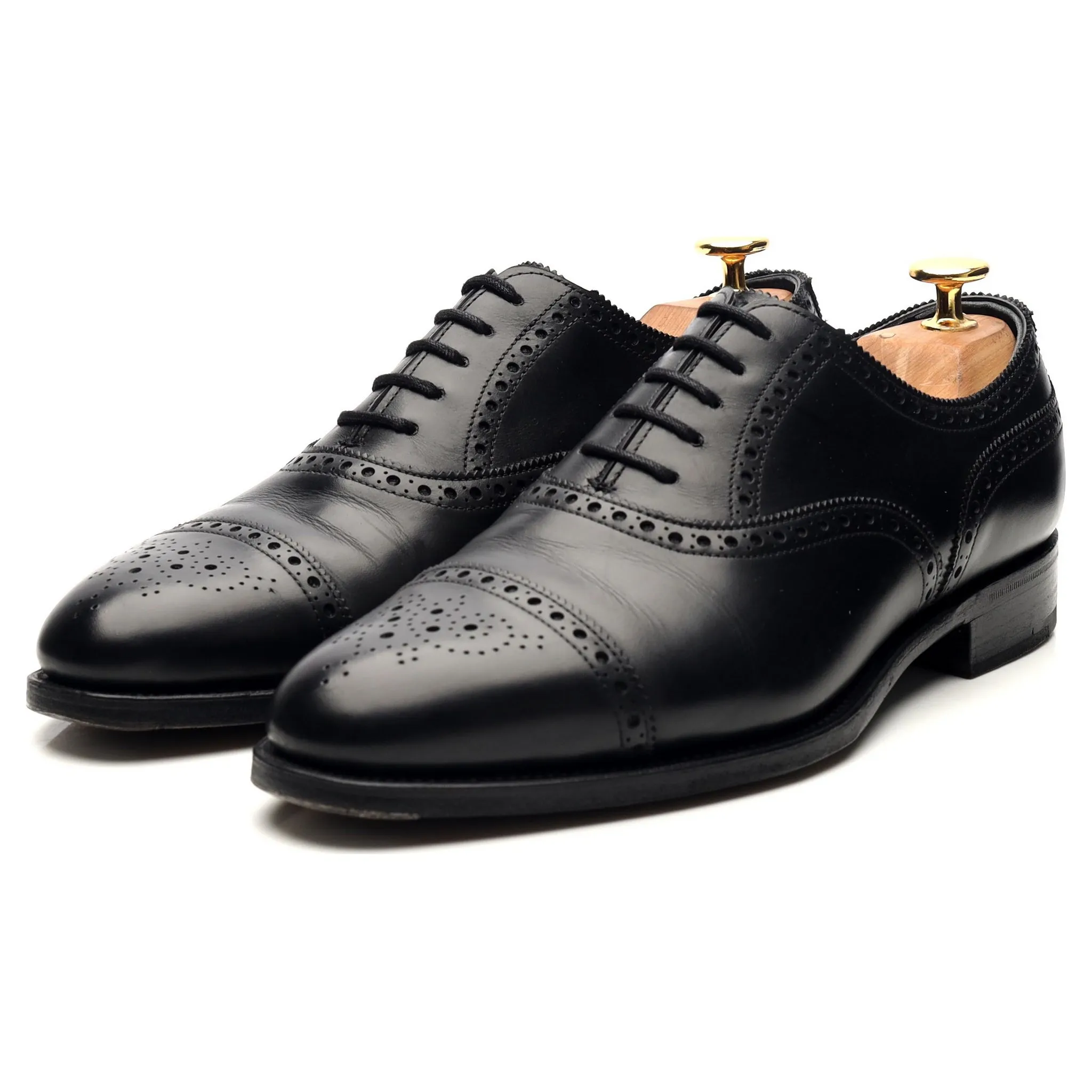 'Cadogan' Black Leather Oxford Brogues UK 6 E