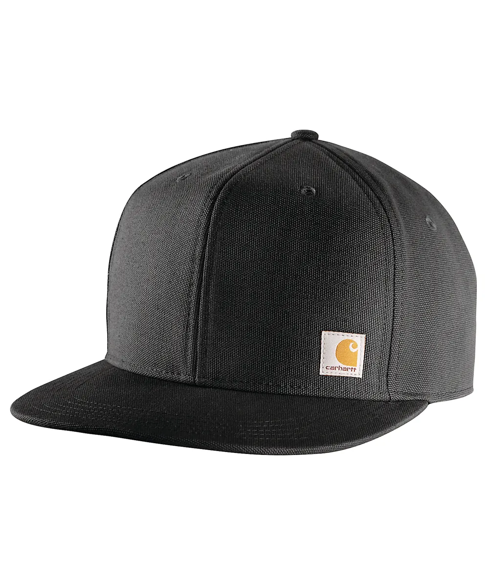 Carhartt Men&#39;s Firm Duck Flat Brim Cap - Black