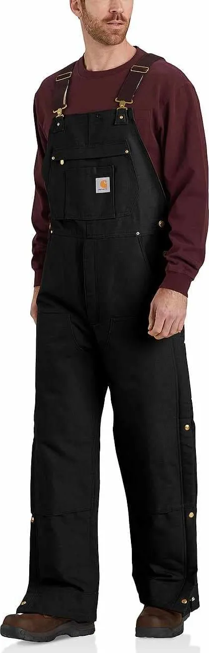 Carhartt Men&#x27;s Firm Duck Insulated Bib Overall Black | Buy Carhartt Men&#x27;s Firm Duck Insulated Bib Overall Black here | Outnorth