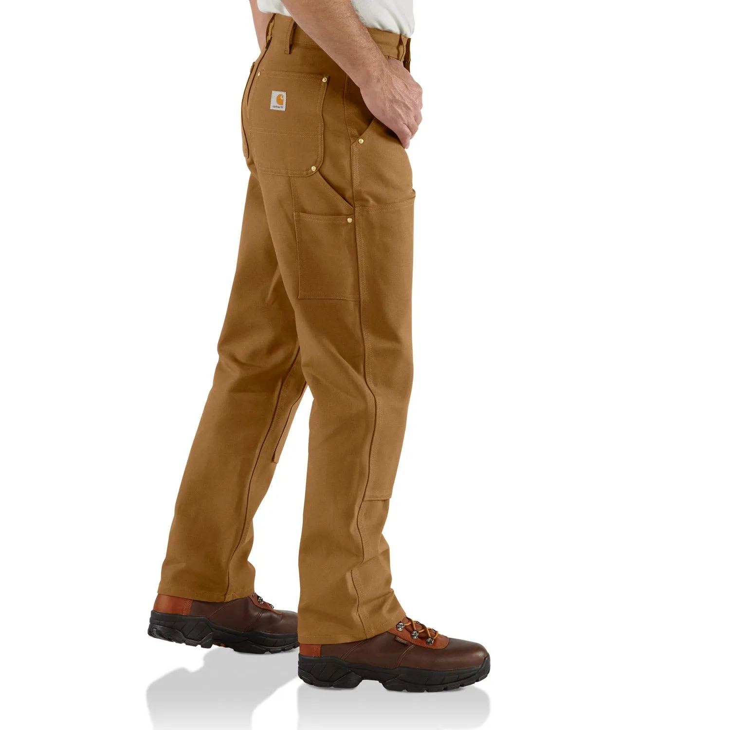 Carhartt Men's Firm Duck Double-Front Work Dungaree_Brown