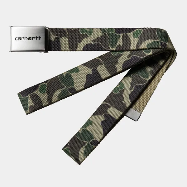 Carhartt WIP Clip Belt Chrome - Camo Duck / Green