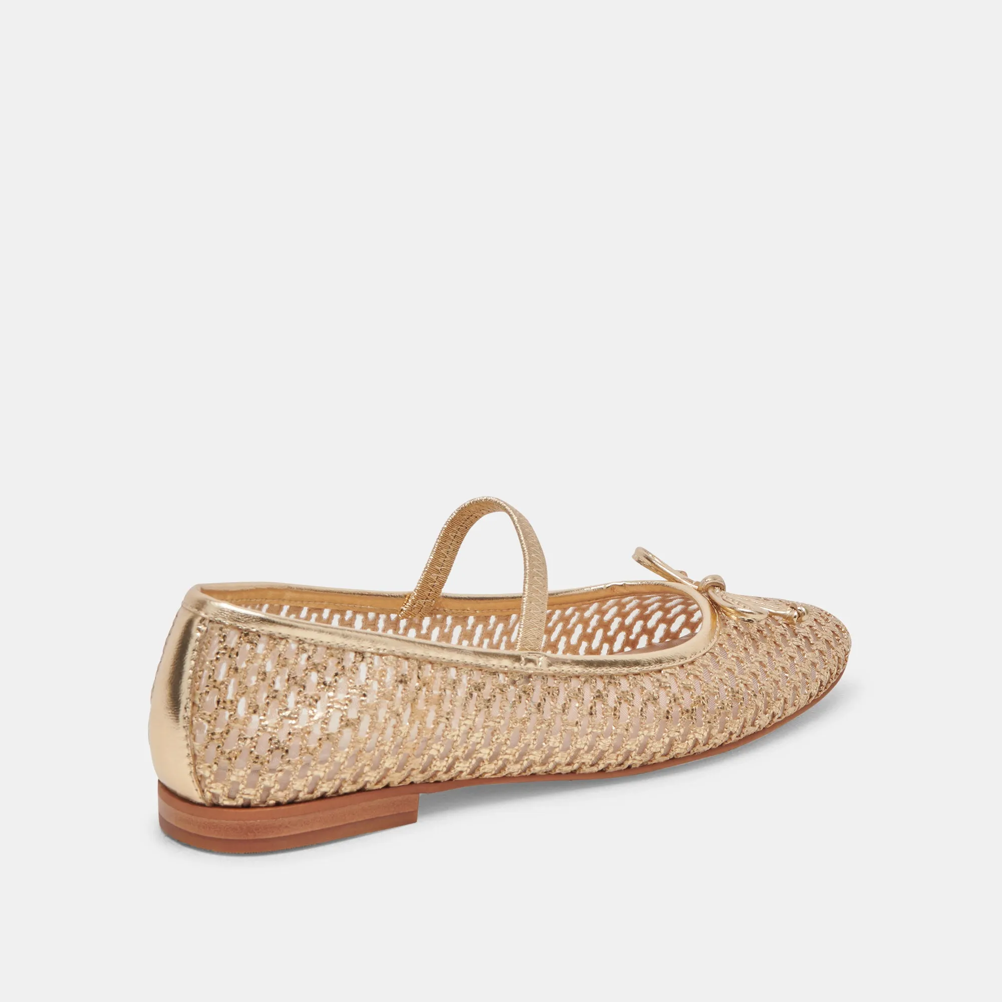 CARIN RAFFIA BALLET FLATS GOLD RAFFIA