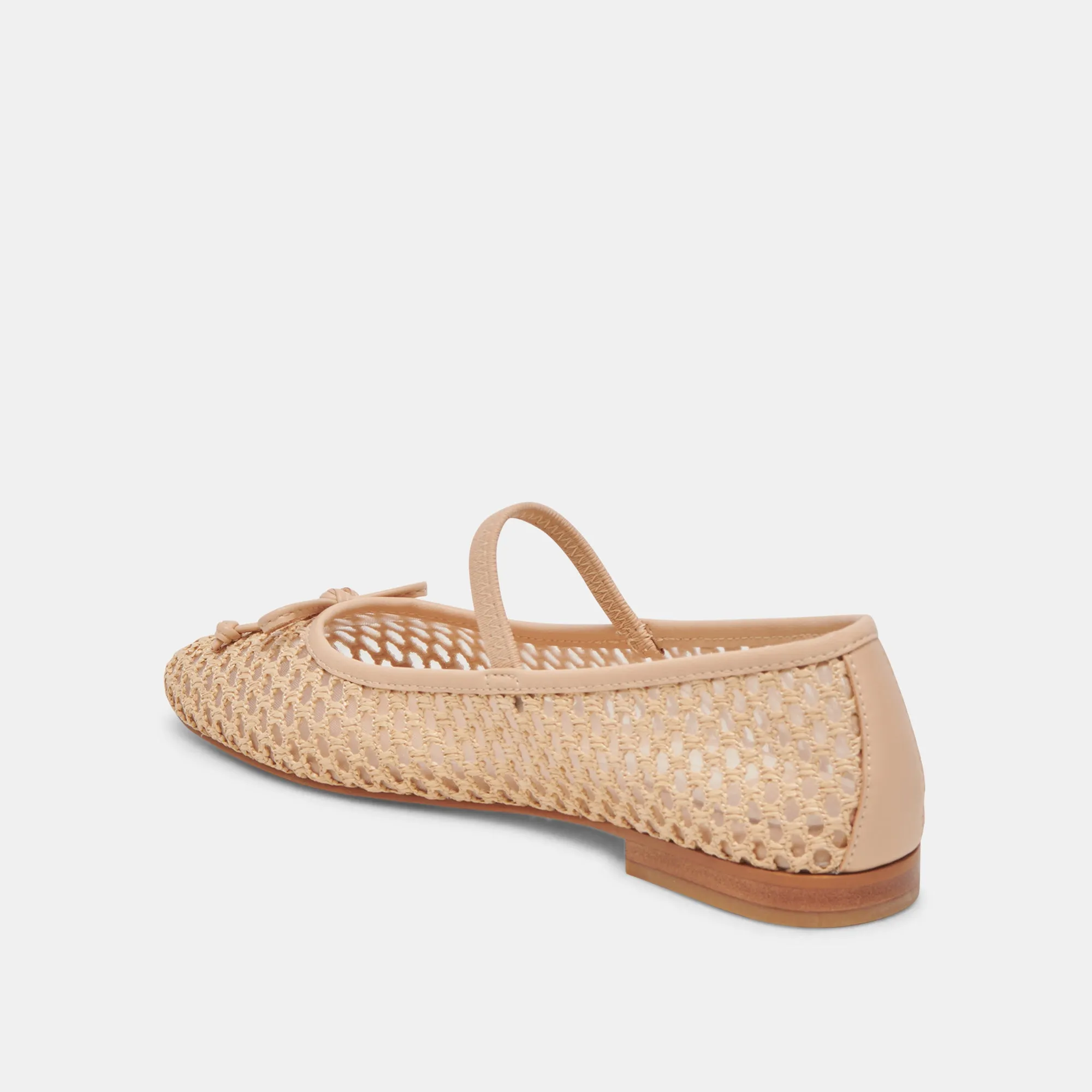 CARIN RAFFIA BALLET FLATS LT NATURAL RAFFIA