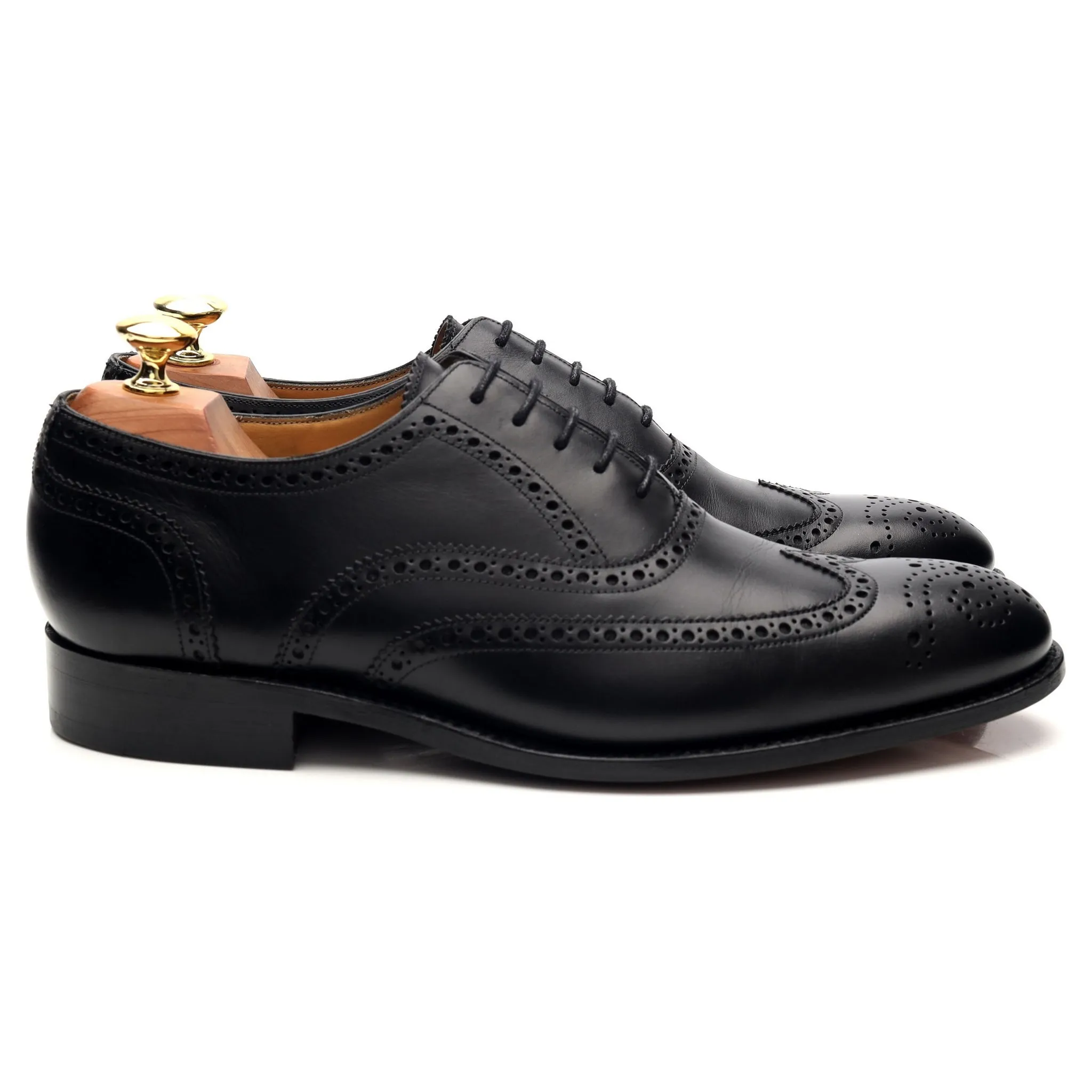 'Carnaby' Black Leather Oxford Brogues UK 8 F