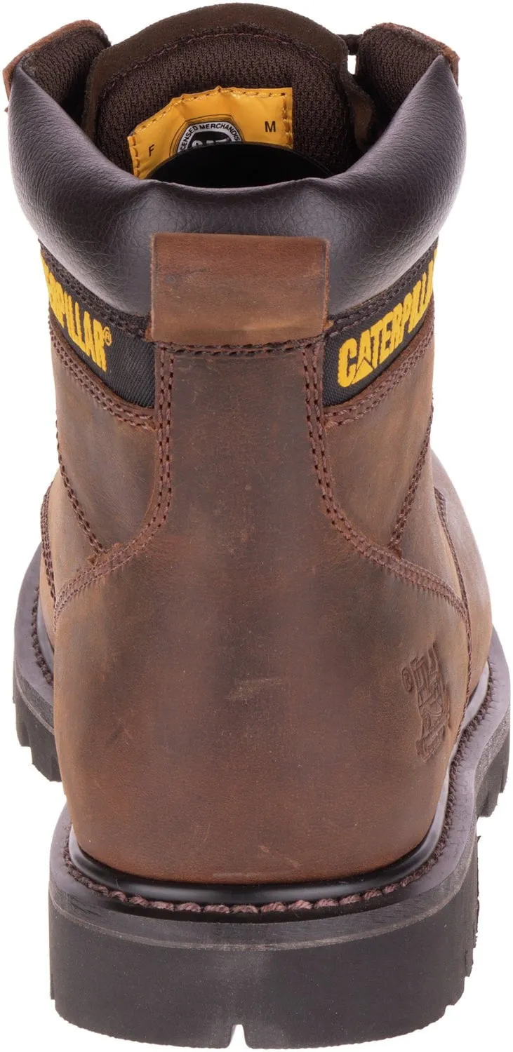 CAT Mens Second Shift Dark Brown Leather Work Boots