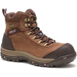 CAT Women's Ally 6” Comp Toe WP Imported Work Boot - Brown - P90760