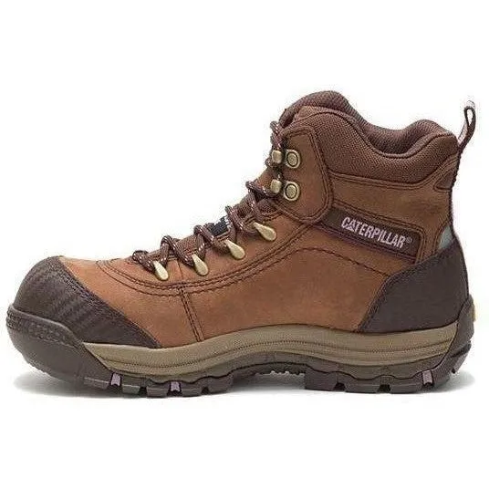 CAT Women's Ally 6” Comp Toe WP Imported Work Boot - Brown - P90760