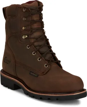 Chippewa Mens Super DNA 8in WP 400G Bay Apache Leather Work Boots