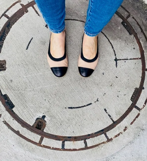 Cia - Black and Tan Ballet Flat