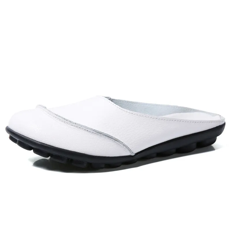 Cilool Slippers Wear Leather Soft Soles And Comfortable Flat Shoes