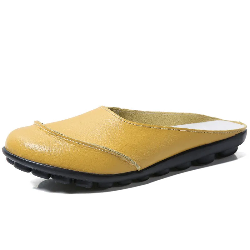 Cilool Slippers Wear Leather Soft Soles And Comfortable Flat Shoes