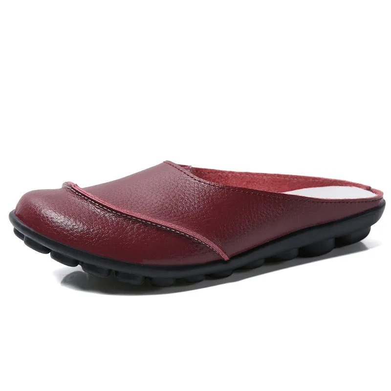 Cilool Slippers Wear Leather Soft Soles And Comfortable Flat Shoes