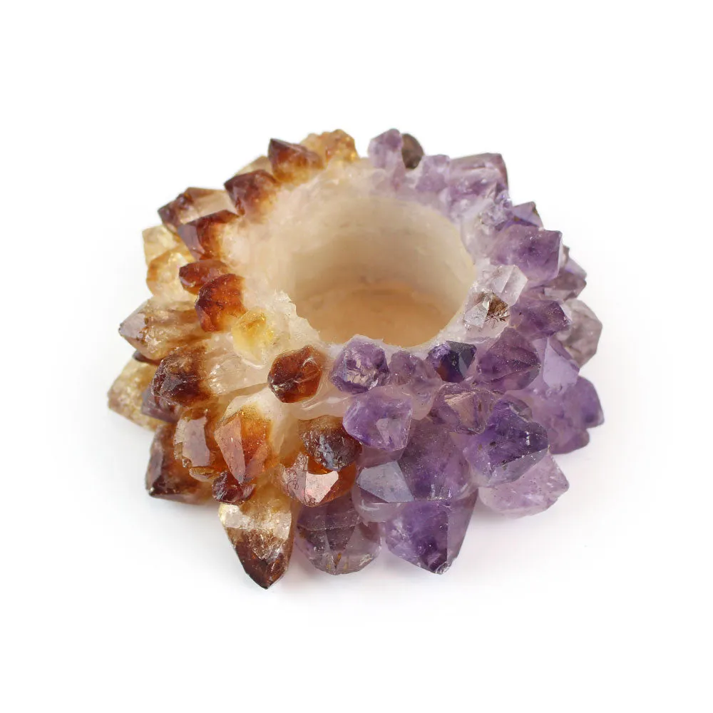 Citrine and Amethyst Candle Holder