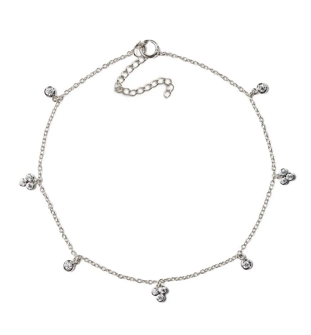 Clover Crystal Anklet