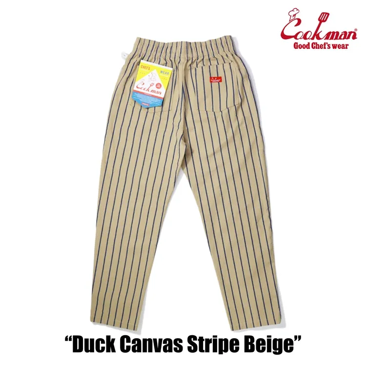 Cookman Chef Pants - Duck Canvas Stripe : Beige