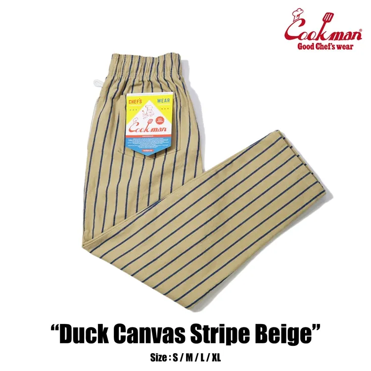 Cookman Chef Pants - Duck Canvas Stripe : Beige