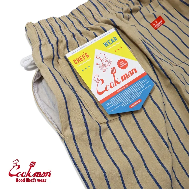 Cookman Chef Pants - Duck Canvas Stripe : Beige