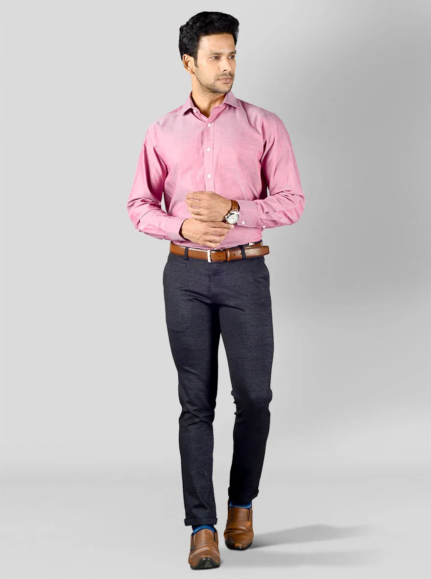 Coral Pink Solid Regular Fit Formal Shirt | JadeBlue