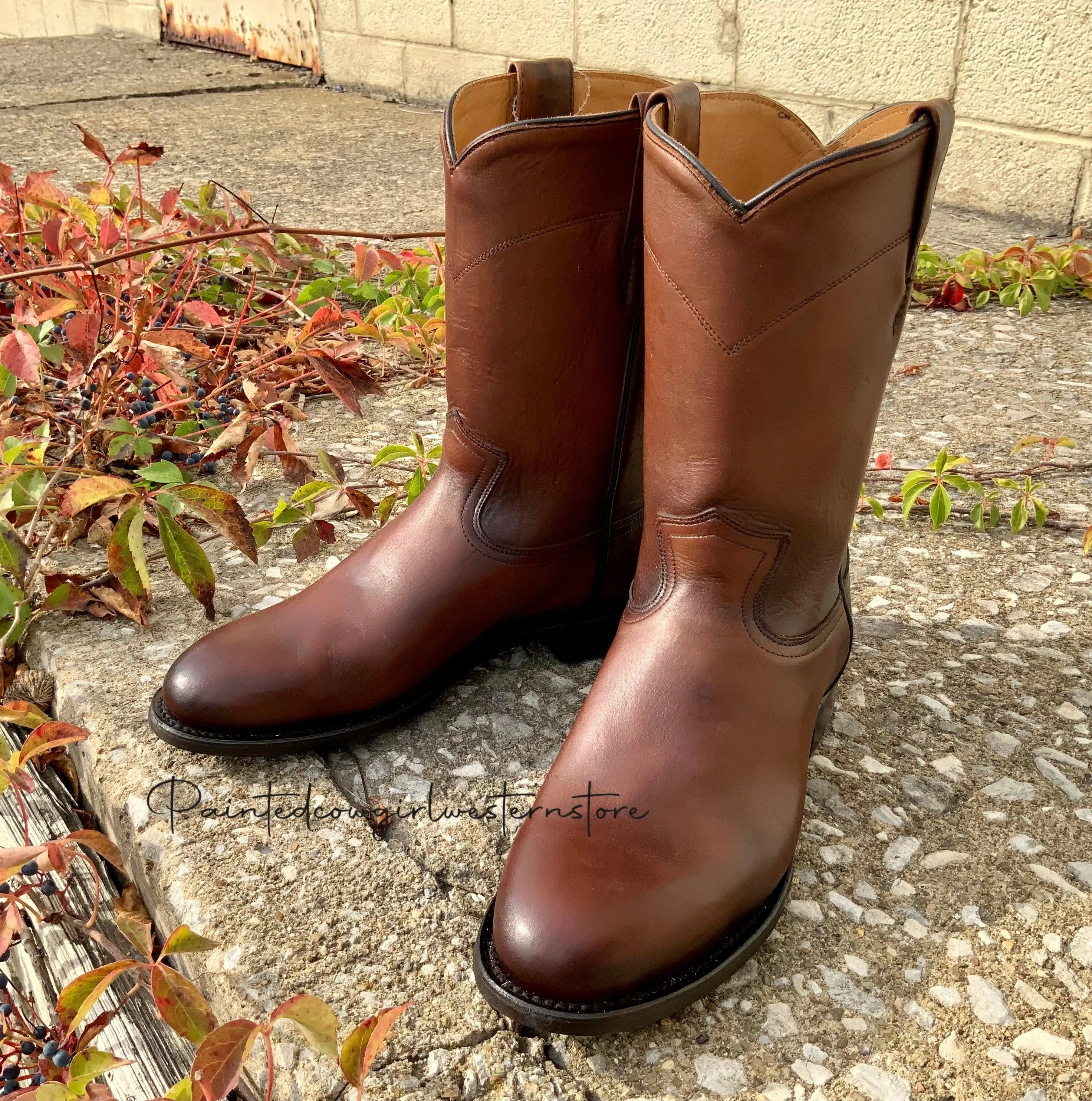 Corral Men's Honey Brown Round Toe Roper Cowboy Boots A4068