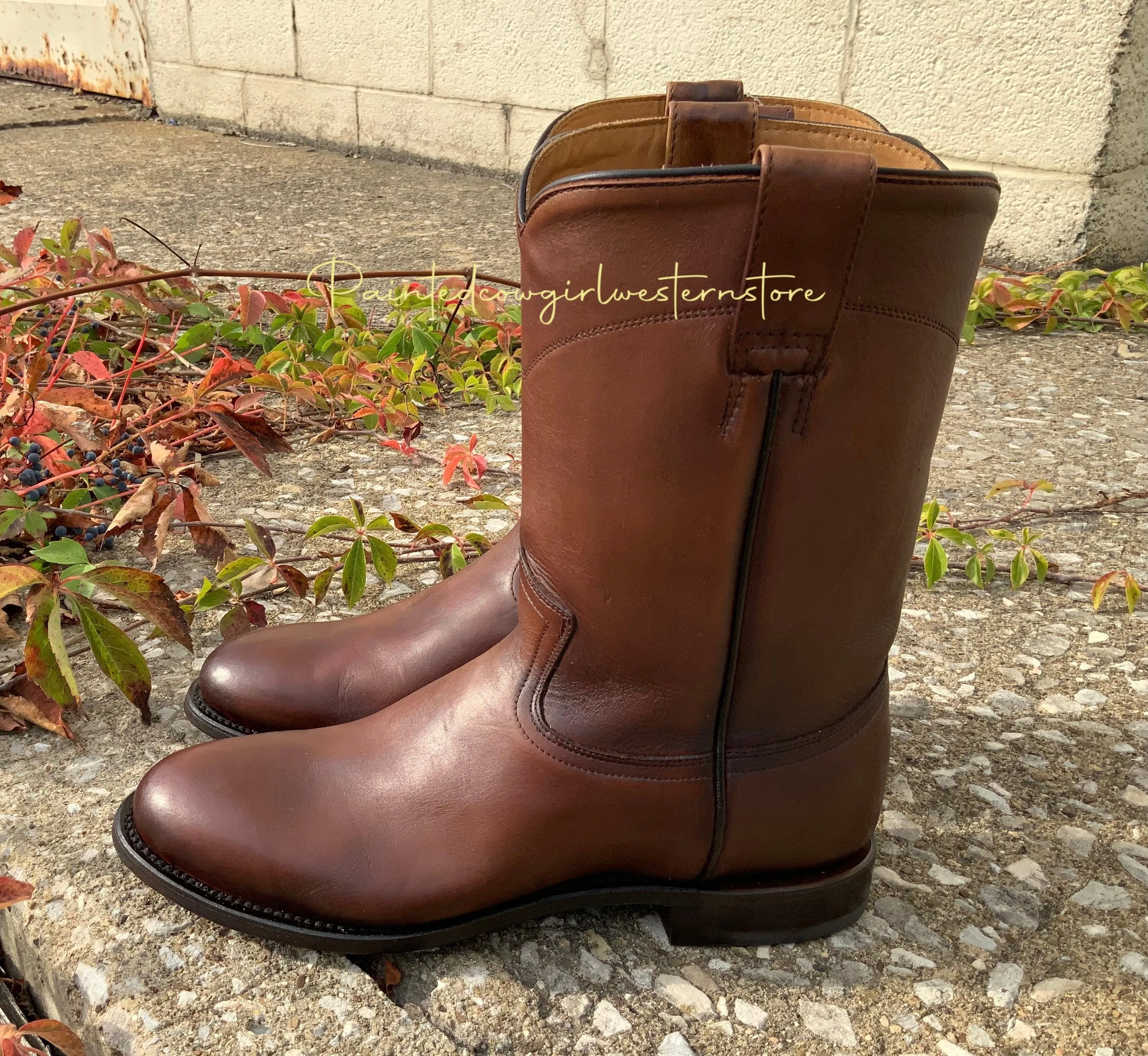 Corral Men's Honey Brown Round Toe Roper Cowboy Boots A4068