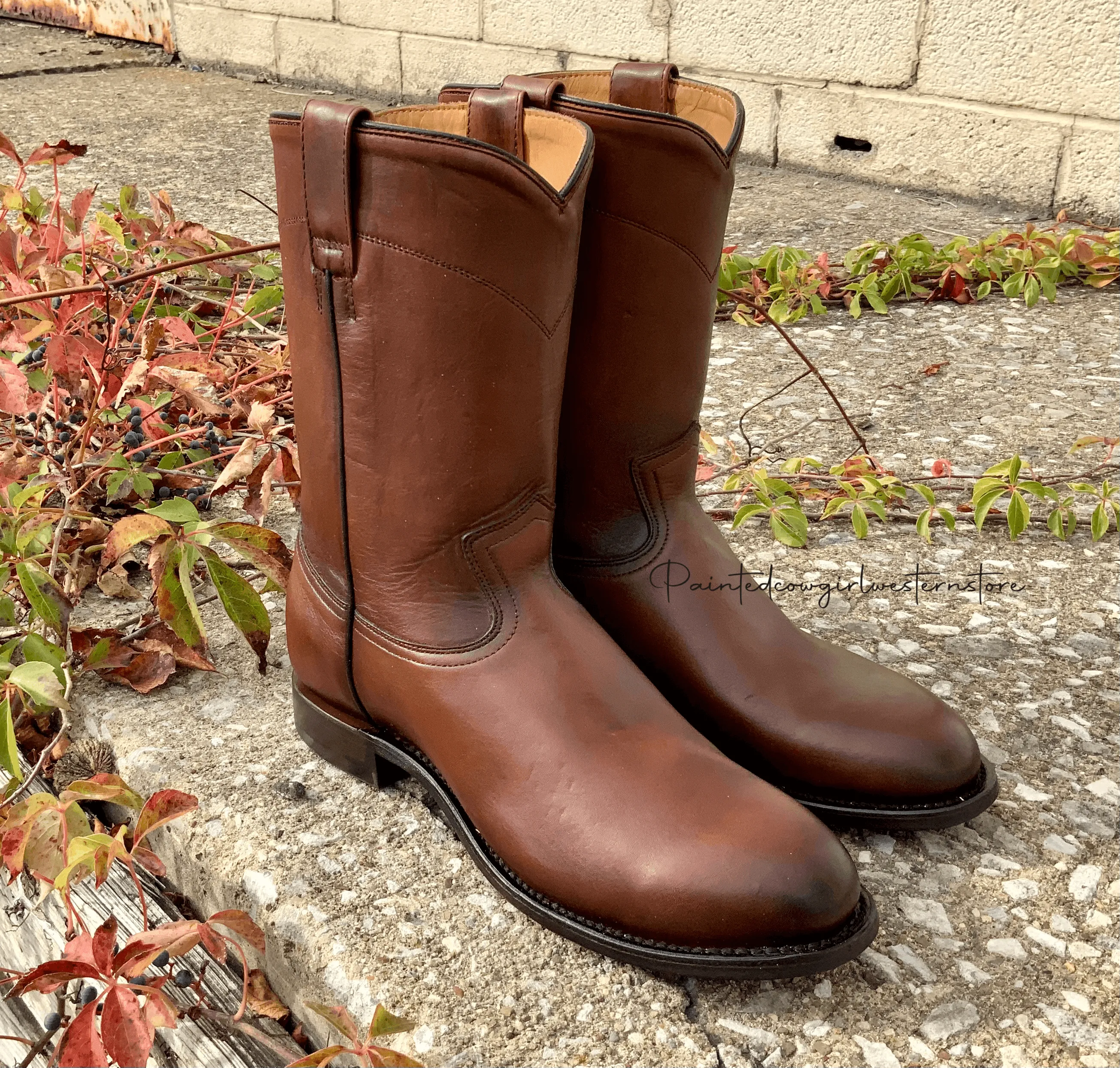 Corral Men's Honey Brown Round Toe Roper Cowboy Boots A4068