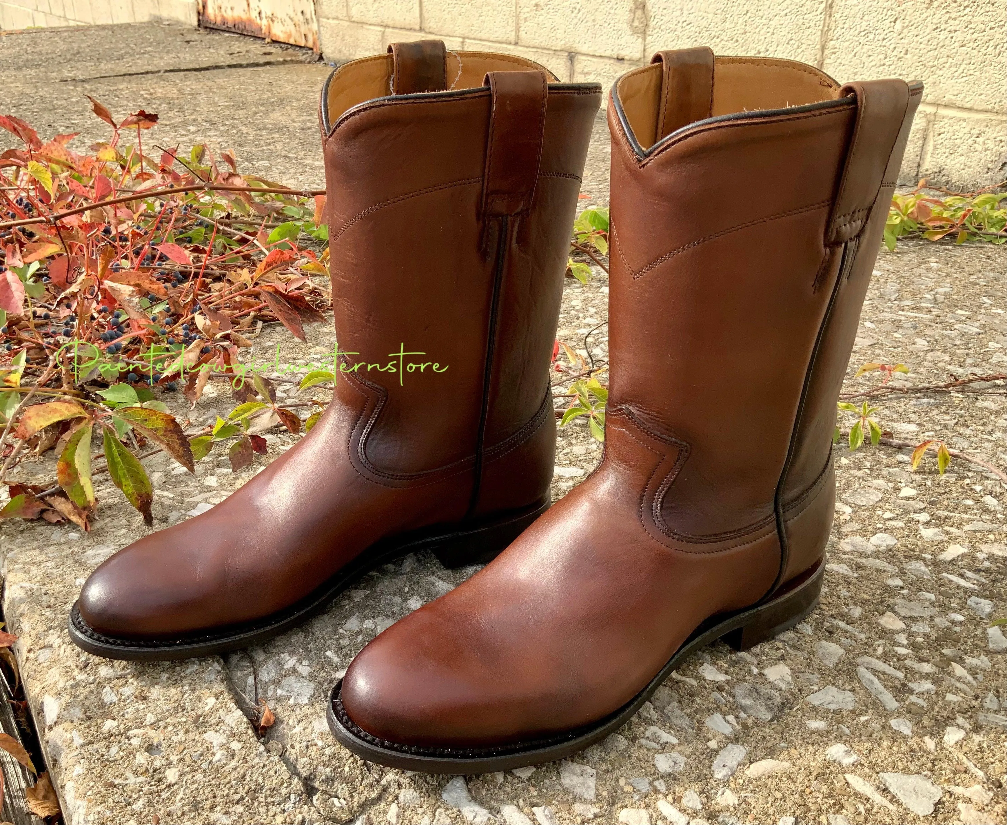 Corral Men's Honey Brown Round Toe Roper Cowboy Boots A4068