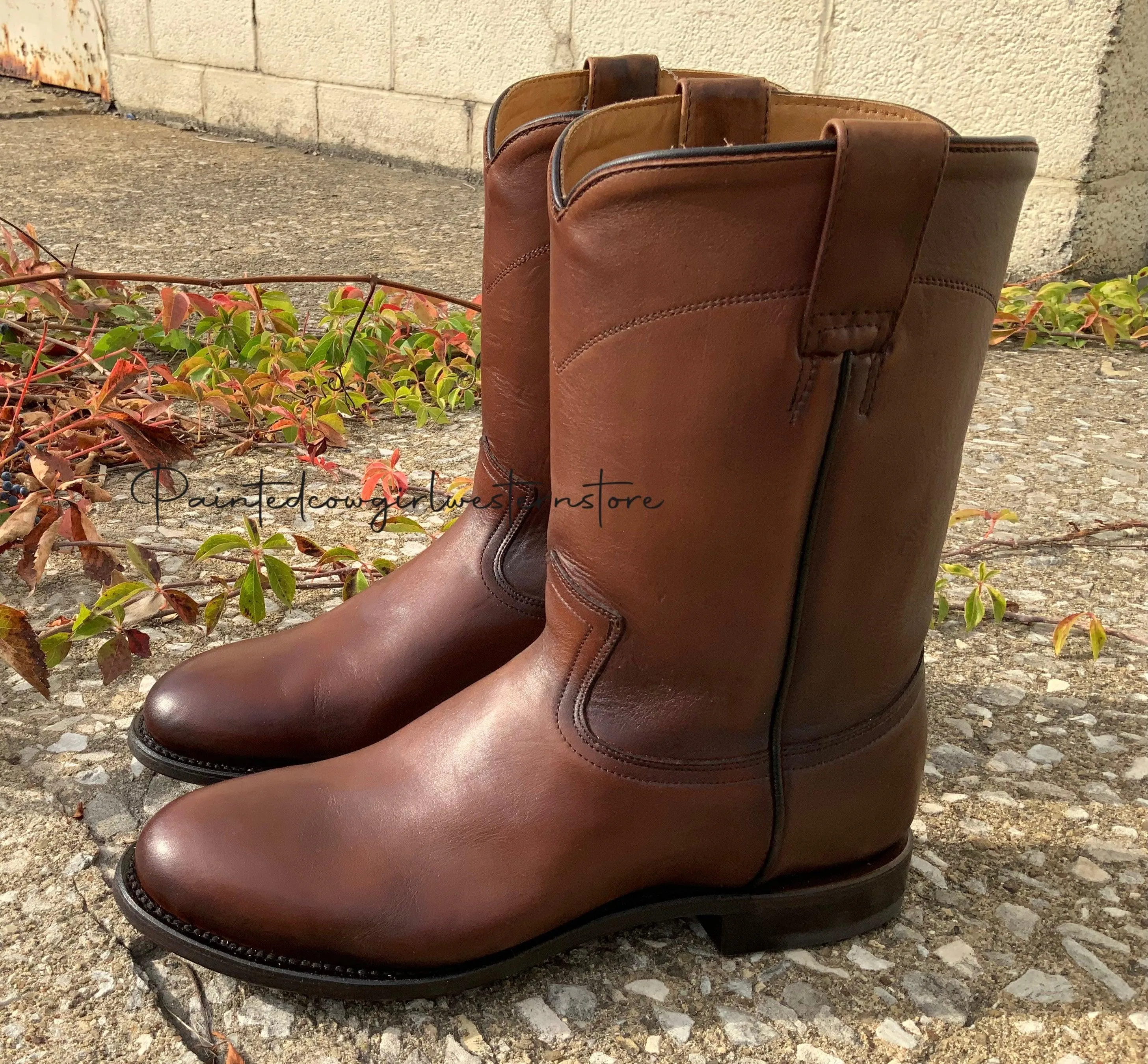 Corral Men's Honey Brown Round Toe Roper Cowboy Boots A4068