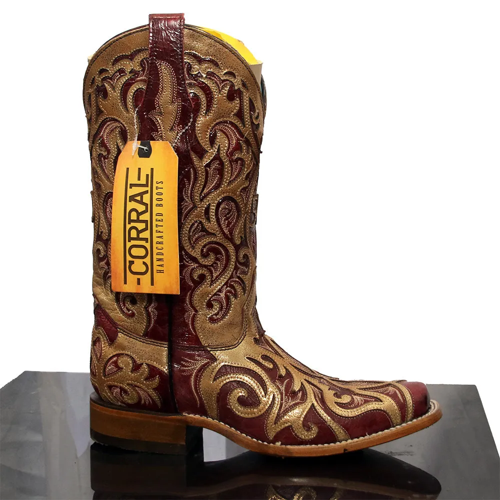 Corral Women's French's 50th Anniversary Boots - Gold & Red Square Toe