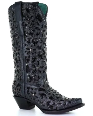 Corral Women's Inlay Embroidery Western Boot - Snip Toe - A3752