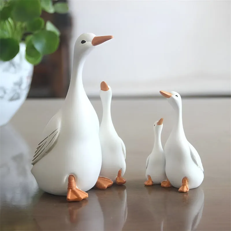 Craft Creative Imitation Resin Mother Son Duck Statue Garden Decoration