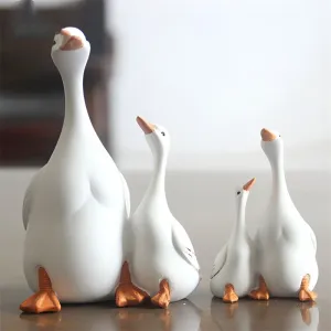 Craft Creative Imitation Resin Mother Son Duck Statue Garden Decoration