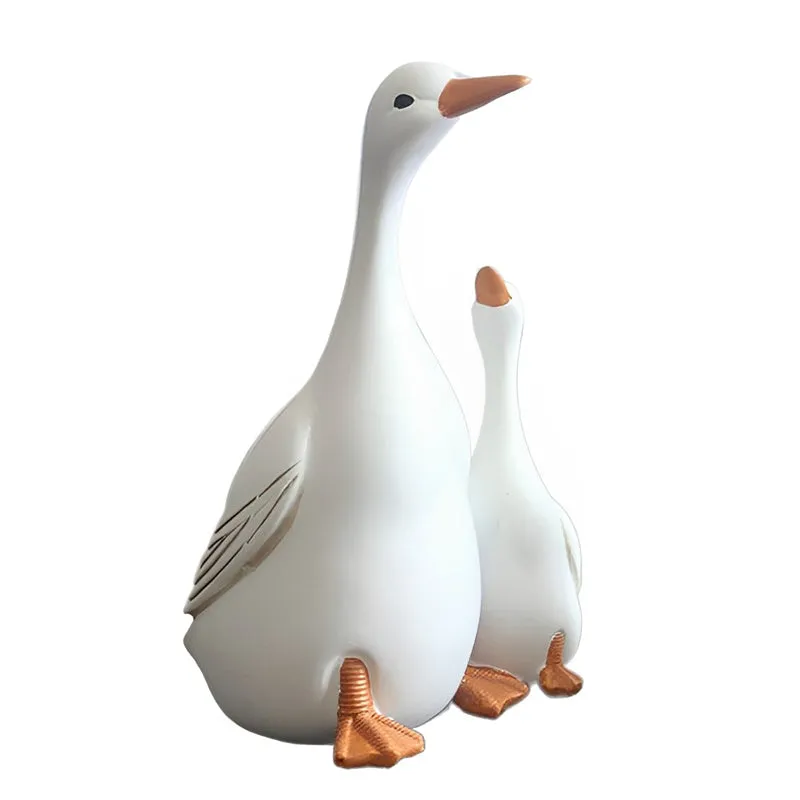 Craft Creative Imitation Resin Mother Son Duck Statue Garden Decoration