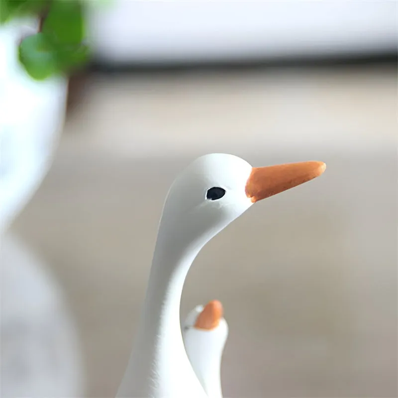 Craft Creative Imitation Resin Mother Son Duck Statue Garden Decoration