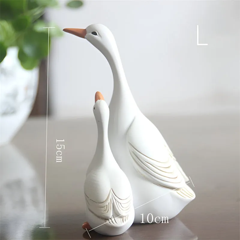 Craft Creative Imitation Resin Mother Son Duck Statue Garden Decoration