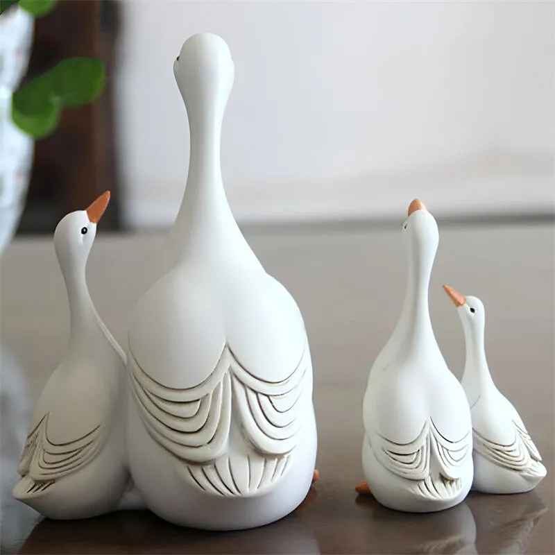 Craft Creative Imitation Resin Mother Son Duck Statue Garden Decoration