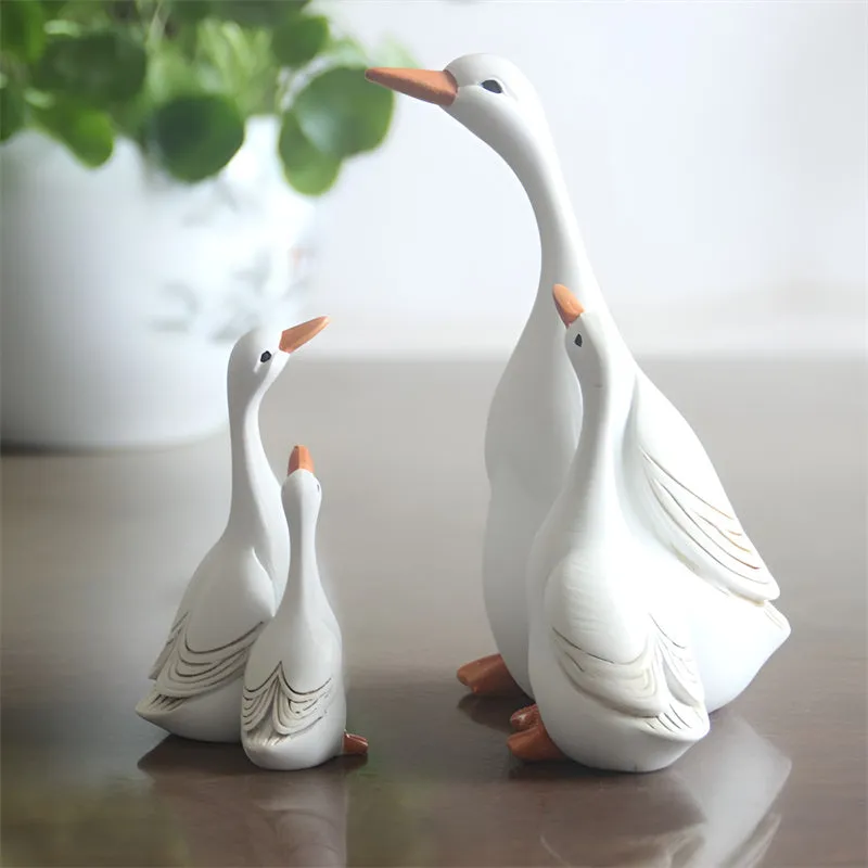 Craft Creative Imitation Resin Mother Son Duck Statue Garden Decoration