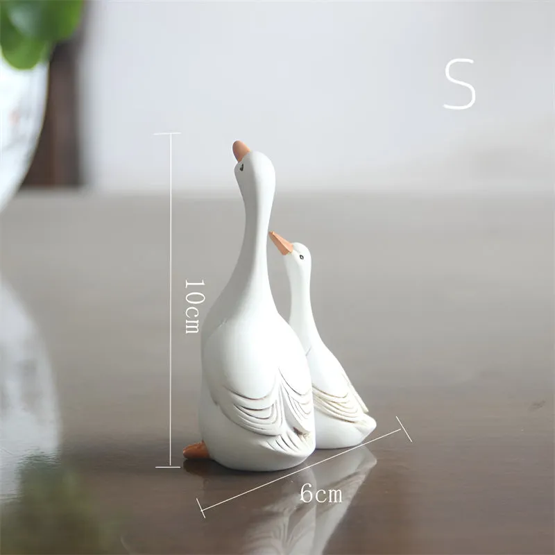 Craft Creative Imitation Resin Mother Son Duck Statue Garden Decoration