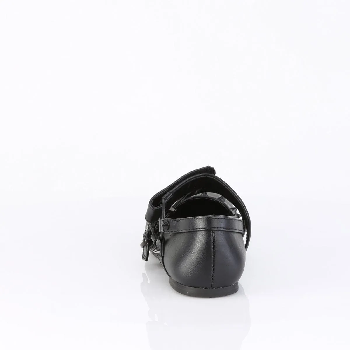 DAISY-08 Black Vegan Leather Flats