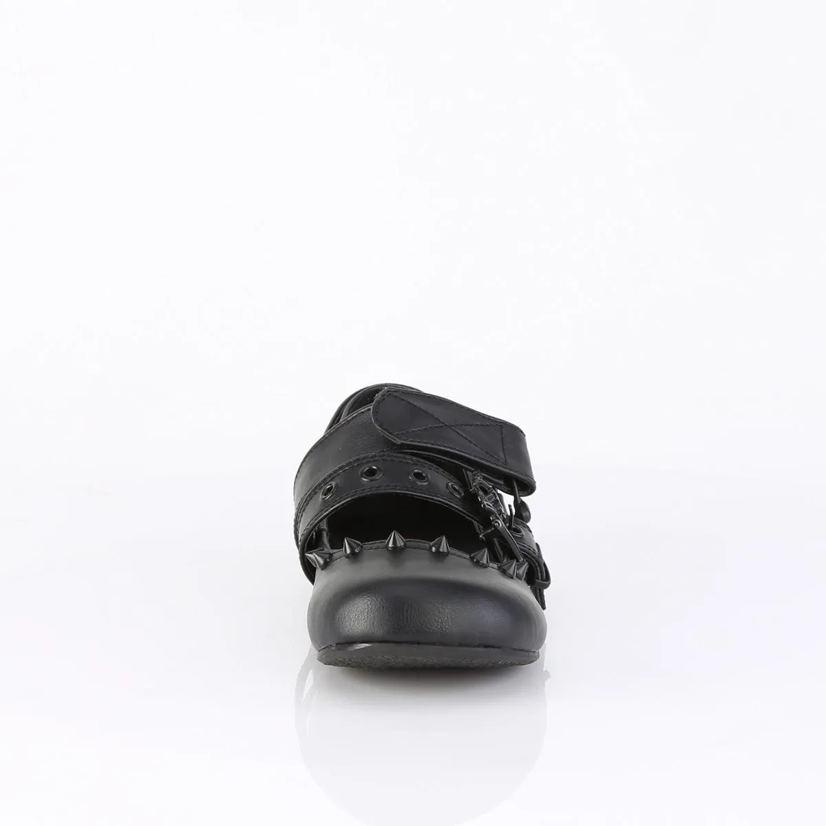 DAISY-08 Black Vegan Leather Flats